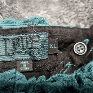 This is a XL tripp teal green and black corset